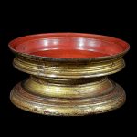 Kalat, Burma, Myanmar, antique, tray, gilted lacquer, teak wood, 19 century, tray for pagoda and monastery