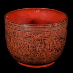 Lacquer bowl, kwet, antique, Burma, Myanmar, 19 century,, lacquer on bamboo, decorative oriental art, south east asia