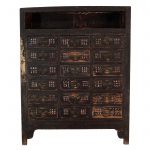 Medicine chest, apothecary cabinet, antique, oriental furniture, China, Shanxi, 19 century, lacquer on elm wood