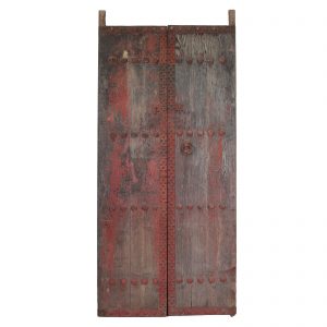Pair of doors, antique, China, Shanxi, 19 century, polycromed elm wood