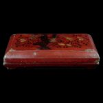 Lacquer box, antique, China, painted lacquer on wood, 19 century, oriental art