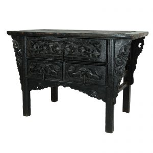 Coffer, China, chest of drawers, antique,Shanxi, 18/19 century, black lacquer on elm wood, oriental furniture