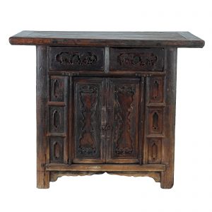 Small buffet, cabinet, antique, China, 19 century, elm wood, oriental furniture