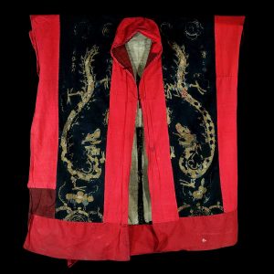 Yao priest dress, shaman dress, yao tribe, Yunnan province, China, primitive art, textile, silk embroidery on cotton, early 20 century