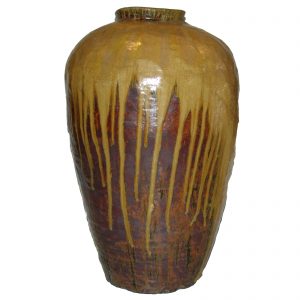 Wine jar, antique, 19 century, China, Shanxi, glazed ceramic, storage jar, oriental art
